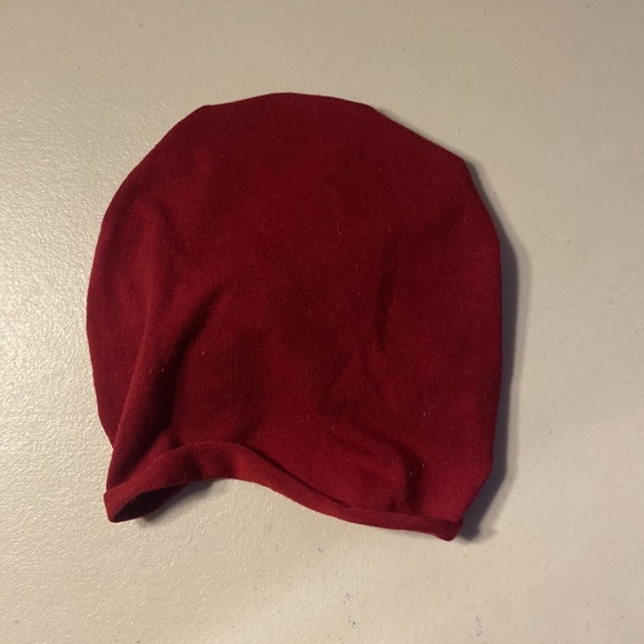 Lightweight burgundy head wrap with bow - Picture 2 of 2